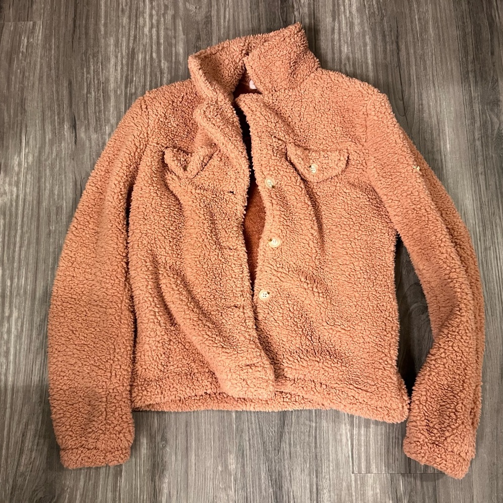 🌹🌺🌸 Pink Lily Mostly Yours Pink Teddy Jacket (faux fur)